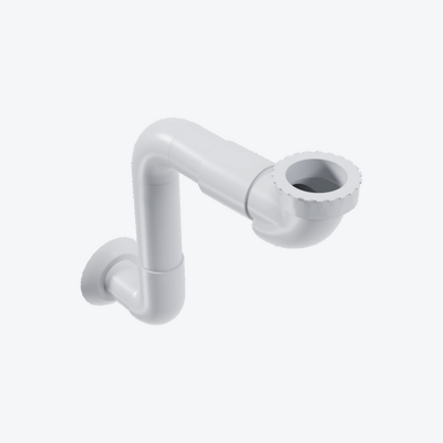 Flux zestaw syfon umywalkowy suchy niski z rurą sztywną, biały