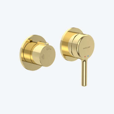 PI Bateria wannowo-prysznicowa podtynkowa, złoty połysk