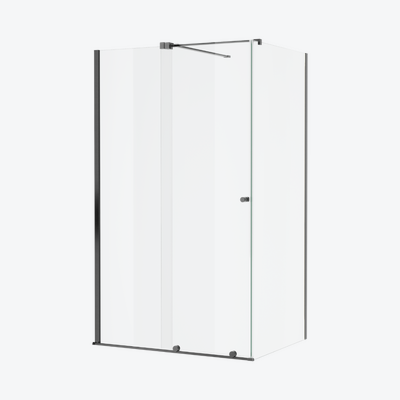 Ortigo kabina prostokątna narożna 120x100 cm drzwi przesuwne powłoka Clean Control grafit szczotkowany