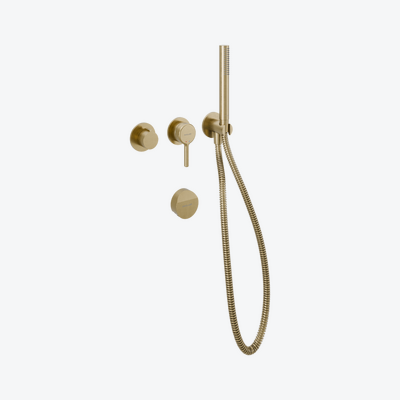 Delta Pi Zestaw prysznicowo-wannowy podtynkowy, 2 funkcyjny, syfon Hover, złoty szczotkowany