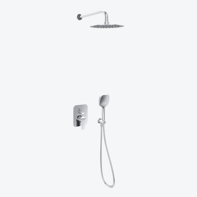 Clever 2.0 zestaw prysznicowo-wannowy podtynkowy z deszczownicą 25 cm, 3 funkcyjny, chrom
