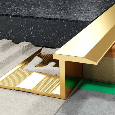 Profil PS przejściowy 10 mm długość 100 cm, mosiężny, surowy