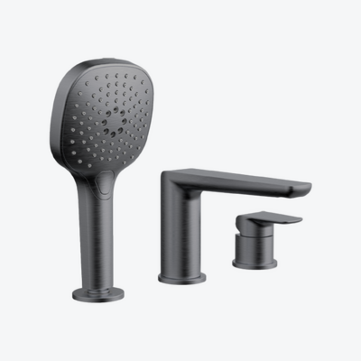 Clever 2.0 bateria wannowa 3 otworowa, grafit szczotkowany