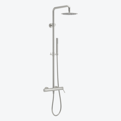 PI zestaw prysznicowy ścienny z deszczownicą 25 cm, nikiel szczotkowany