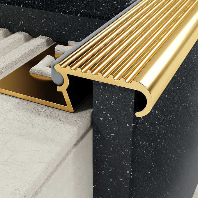 Profil Z schodowy 10 mm, długość 150 cm mosiężny, surowy