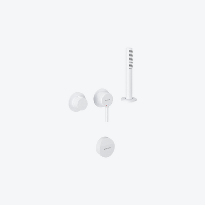 Pi Zestaw prysznicowo-wannowy podtynkowy, 2 funkcyjny, Dry Box, syfon Hover, biały mat