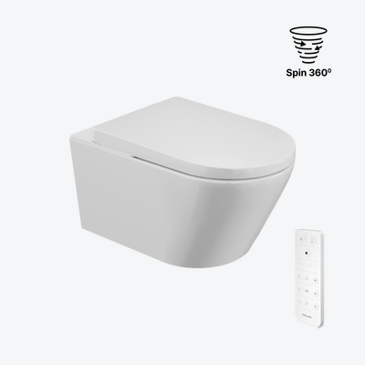 Dakota 2.2 Eco miska WC z funkcją bidetu z systemem spłukiwania Spin 360, sterowana pilotem, biały połysk