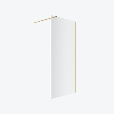 Vidoq walk-in ścianka prysznicowa prosta 90x200 cm, powłoka Clean Control, złoty połysk
