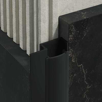 Profil PROFILED oświetleniowy z blendą z 1 skrzydełkiem, 25 mm, długość 250 cm, aluminiowy, anoda czarna, blenda czarna