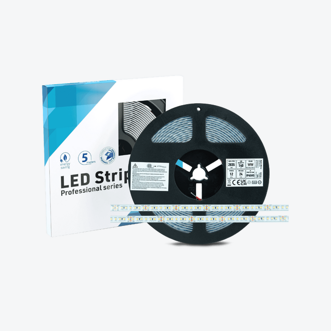 Taśma 700 LED SMD IP65, 140 LED/m, 5m napięcie 24V, moc 12W/m, 3000 K, biała ciepła