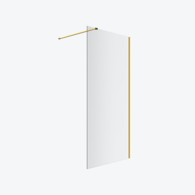 Vidoq walk-in ścianka prysznicowa prosta 90x200 cm, powłoka Clean Control, złoty szczotkowany