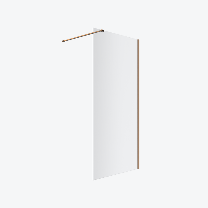 Vidoq walk-in ścianka prysznicowa prosta 90x200 cm, powłoka Clean Control, miedziany szczotkowany
