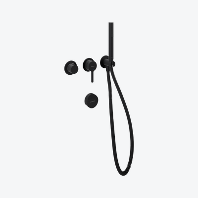 Delta Pi Zestaw prysznicowo-wannowy podtynkowy, 2 funkcyjny, syfon Hover, czarny mat