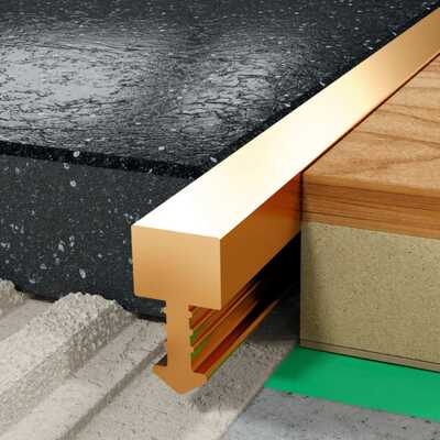 Profil QT fugowy kwadratowy 5 mm długość 100 cm, mosiężny, surowy