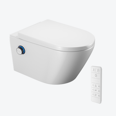 Dakota 2.0 toaleta myjąca D2 miska WC 59 cm wisząca bezrantowa z deską myjącą pokrętło czarne pilot zdalnego sterowania